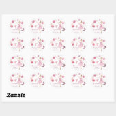 Sticker Rond Merci d'anniversaire rose Ballerina (Feuille)