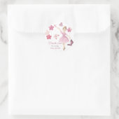 Sticker Rond Merci d'anniversaire rose Ballerina (Sac)