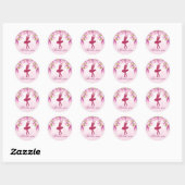 Sticker Rond Merci d'anniversaire rose Ballerina (Feuille)