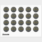 Sticker Rond Merci d'anniversaire Silver Gold Personnalisé Favo (Feuille)