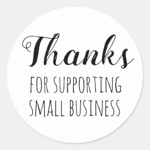 Sticker Rond Merci d'appuyer les petites entreprises