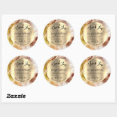 Sticker Rond Merci d'aquarelle Brown Gold (Feuille)