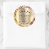 Sticker Rond Merci d'aquarelle Brown Gold (Sac)