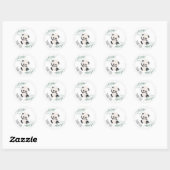 Sticker Rond Merci d'aquarelle de Baby shower Panda Unisex (Feuille)