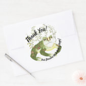 Sticker Rond Merci d'aquarelle de grenouille-Hoppy (Enveloppe)