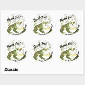 Sticker Rond Merci d'aquarelle de grenouille-Hoppy (Feuille)