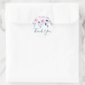 Sticker Rond Merci d'aquarelle Floral Rose Roses (Sac)