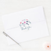 Sticker Rond Merci d'aquarelle Floral Rose Roses (Enveloppe)