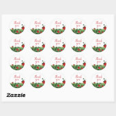 Sticker Rond Merci d'aquarelle fraise (Feuille)