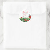 Sticker Rond Merci d'aquarelle fraise (Sac)