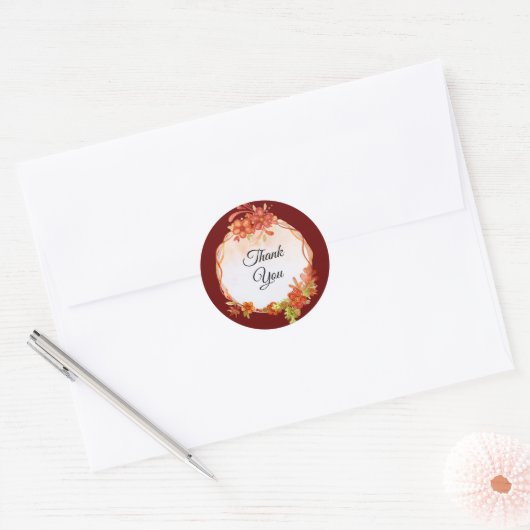 Sticker Rond Merci d'aquarelle mariage (Enveloppe)