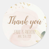 Sticker Rond Merci d'aquarelle Pastel (Devant)
