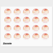 Sticker Rond Merci D'Aquarelle Romance Chaud (Feuille)