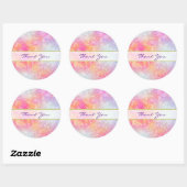 Sticker Rond Merci d'aquarelle rose et orange Abstrait (Feuille)