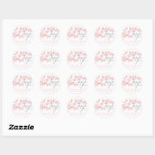 Sticker Rond Merci d'aquarelle rose Fleurs (Feuille)