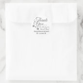 Sticker Rond Merci d'argent Favoriser mariage (Sac)