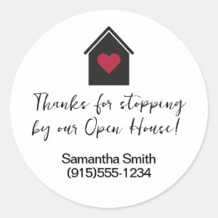 Sticker Rond Merci d'arrêter par Open House Real Estate