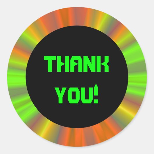 Sticker Rond Merci d'art fractal (Devant)