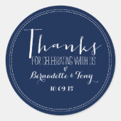 Sticker Rond Merci D'Avoir Célébré Avec Nous ! Merci mariage (Devant)