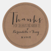 Sticker Rond Merci D'Avoir Célébré Avec Nous ! Merci mariage (Devant)