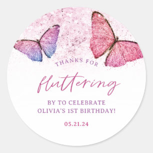 Sticker Rond Merci D'Avoir Flutté Par Merci Papillon