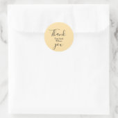 Sticker Rond Merci de ajouter nom pastel jaune boho mariage (Sac)