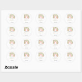 Sticker Rond Merci de Baby shower arc-en-ciel Boho (Feuille)