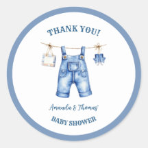Merci de Baby shower Blue Jean Denim