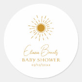 Sticker Rond Merci de Baby shower Boho Sunshine moderne (Devant)