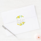 Sticker Rond Merci de Baby shower Citron Citrus (Enveloppe)