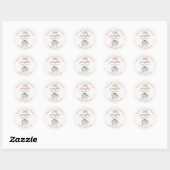 Sticker Rond Merci de Baby shower Citrouille (Feuille)