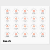 Sticker Rond Merci de Baby shower Citrouille rose (Feuille)