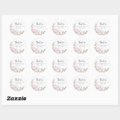 Sticker Rond Merci de Baby shower Citrouille rose (Feuille)