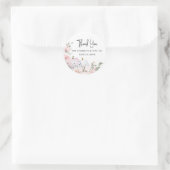 Sticker Rond Merci de Baby shower Citrouille rose (Sac)
