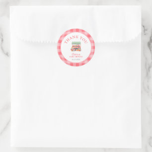 Sticker Rond Merci de Baby shower cultivé localement