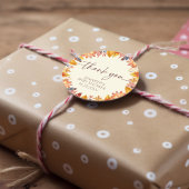 Sticker Rond Merci de Baby shower d'aquarelle de chute