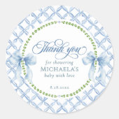 Sticker Rond Merci de Baby shower d'aquarelle du millénaire (Devant)