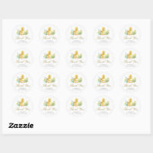Sticker Rond Merci de Baby shower de canard (Feuille)