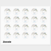 Sticker Rond Merci de Baby shower de chute citrouille (Feuille)