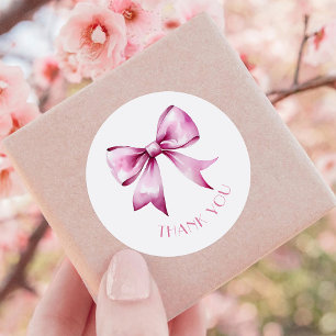 Sticker Rond Merci de Baby shower de  de la boîte rose