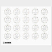 Sticker Rond Merci de Baby shower de feuillage d'hiver Aquarell (Feuille)