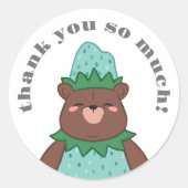 Sticker Rond Merci de Baby shower de fraise bleu doux (Devant)