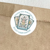 Sticker Rond Merci de Baby shower de la carte Tarot