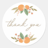 Sticker Rond Merci de Baby shower de Little Cutie Citrus (Devant)