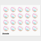 Sticker Rond Merci de Baby shower de Narwhale Ombre (Feuille)