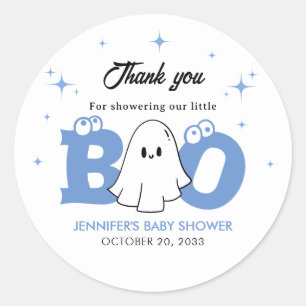 Sticker Rond Merci de Baby shower de petit garçon d'Halloween