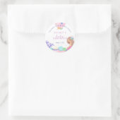 Sticker Rond Merci de Baby shower de petite sirène (Sac)