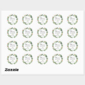 Sticker Rond Merci de Baby shower de  rustique (Feuille)