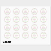 Sticker Rond Merci de baby shower de sucre fait sur commande et (Feuille)