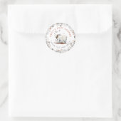 Sticker Rond Merci de Baby shower d'hiver de l'ours polaire (Sac)